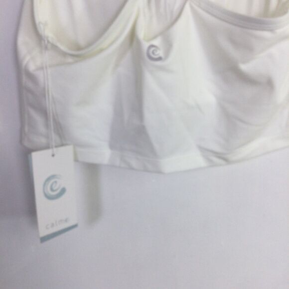 Calme Womens Cross Back Cami Top Sleeveless Comfortable White Size Medium NWT - Picture 12 of 16